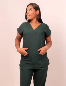 Bata lisa verde musgo